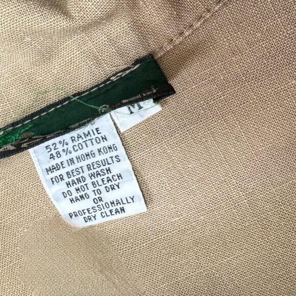 IZOD for Her LACOSTE Vintage 80s Tan Croc Preppy Lightweight Canvas Jacket M - Picture 6 of 10